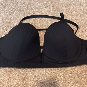 Shady & Shore Black String Bikini Top